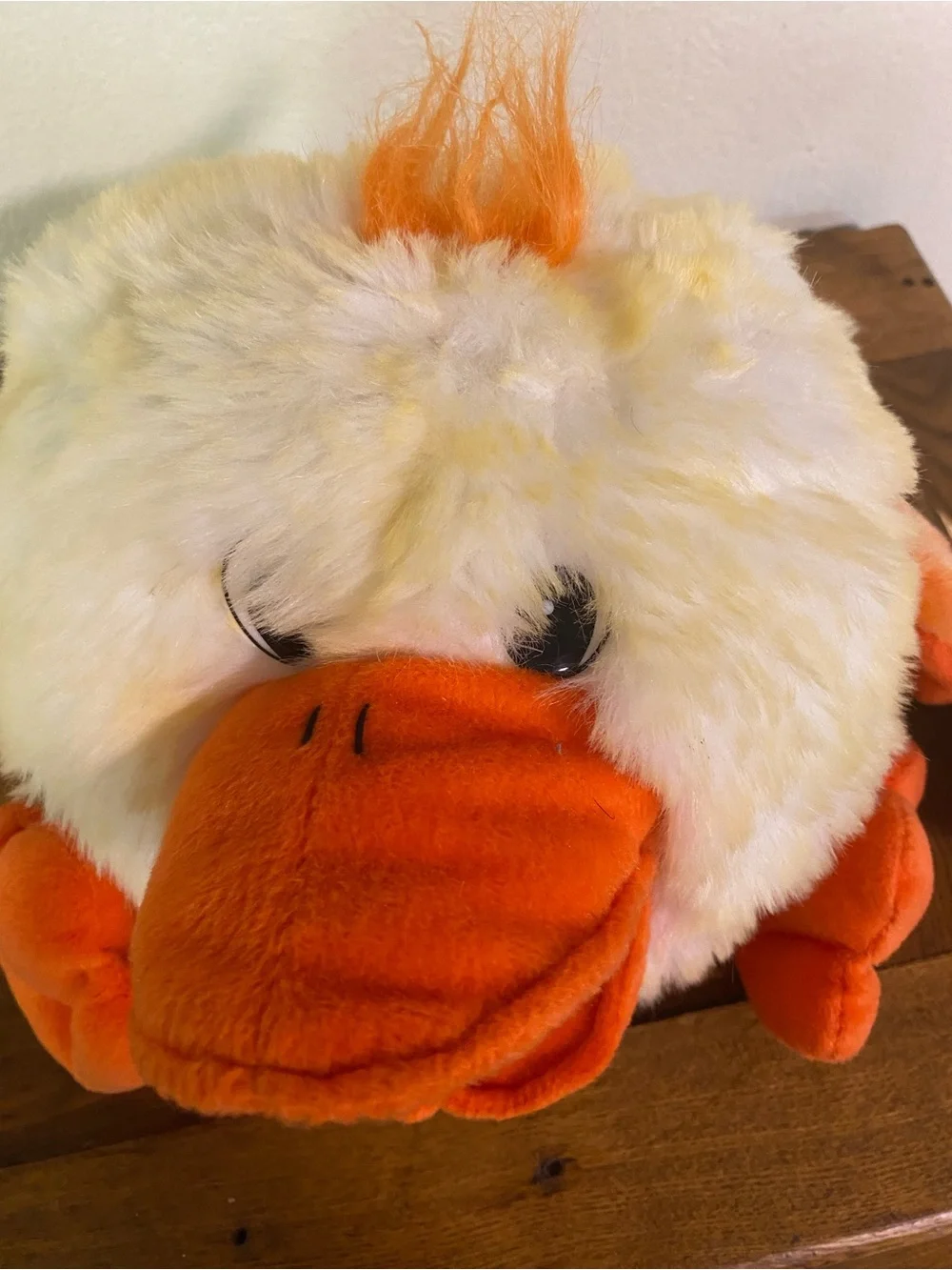 Plush Animated Marionette Duck Hand Puppet Orange & Cream Duck Toy